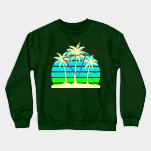 *0s Retro Beach Palm trees Sunset Crewneck Sweatshirt